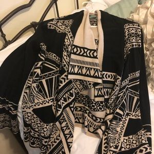 Tribal print open sweater